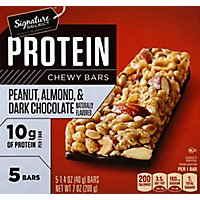 Signature SELECT Chewy Bars Protein Peanut Almond Dark Chocolate Flavored - 5-1.4 Oz - Image 2
