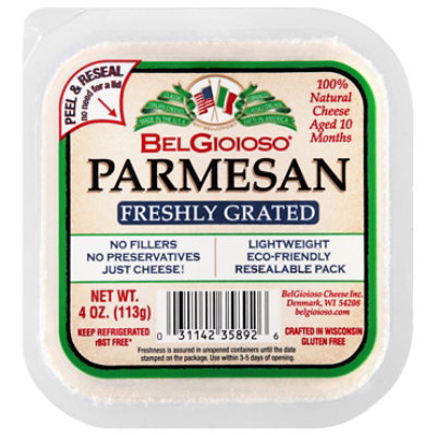 BelGioioso Natural Freshly Grated Parmesan Square Cup - 4 Oz