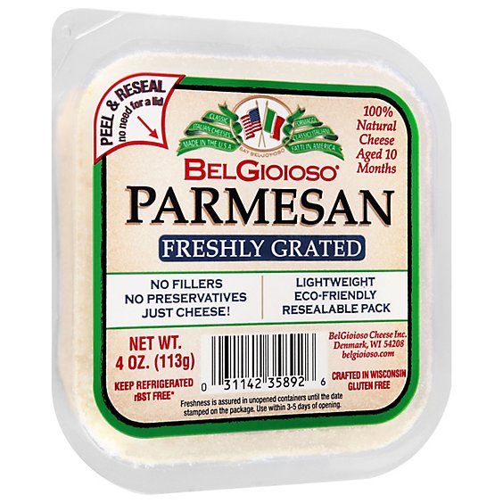 BelGioioso Natural Freshly Grated Parmesan Square Cup - 4 Oz