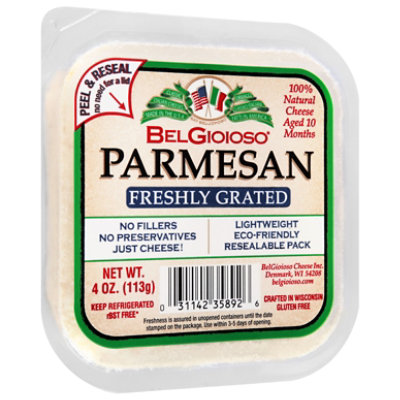 BelGioioso Natural Freshly Grated Parmesan Square Cup - 4 Oz - Image 1