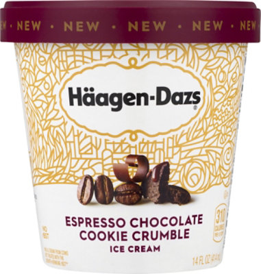 Haagen-Dazs Ice Cream Espresso Chocolate Cookie Crumble - 14 Fl
