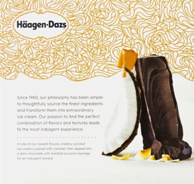 Haagen-Dazs Ice Cream Bars Coconut Dark Chocolate Caramel Pecan - 3-3 Fl. Oz.