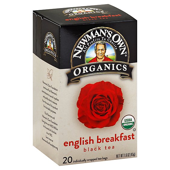 Newmans Own Organics Black Tea English Breakfast 20 Count - 1.6 Oz