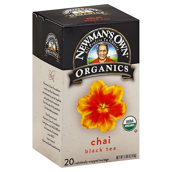 Newmans Own Organics Black Tea Chai 20 Count - 1.60 Oz