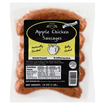 Dibrova Sausage Smoked Chicken Apple - 1 Lb