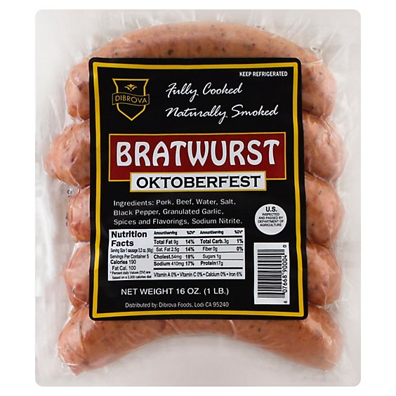 Dibrova Oktoberfest Bratwurst - 1lb