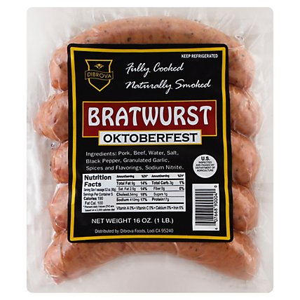 Dibrova Oktoberfest Bratwurst - 1lb - Image 1