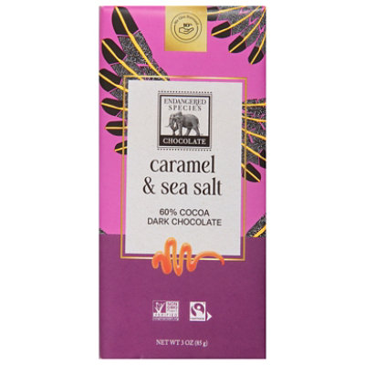 Endangered Species Dark Chocolate Natural 60% Cocoa With Caramel & Sea Salt - 3 Oz - Image 3