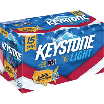 Keystone Light American Style Light Lager Beer 4.1% ABV Cans - 15-12 Fl. Oz.