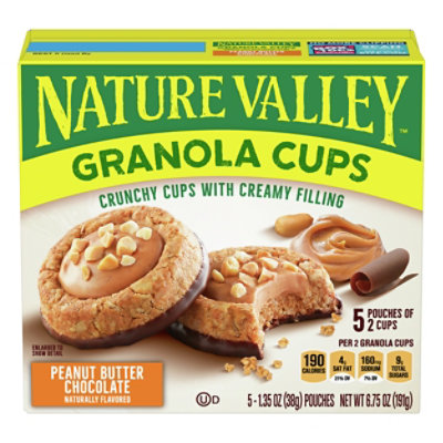 Nature Valley Granola Cups Peak Edition Peanut Butter Chocolate - 5-1.35 Oz