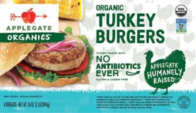 Applegate Farms Turkey Burgers Organic Frozen - 16 Oz - Image 1