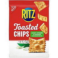 RITZ Sour Cream And Onion Toasted Chips - 8.1 Oz - Image 2