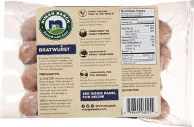 Niman Ranch Sausage Bratwurst - 12 Oz - Image 4