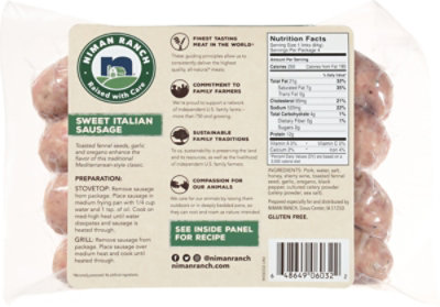 Niman Ranch Sausage Pork Sweet Italian - 12 Oz - Image 4