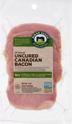 Niman Ranch Bacon Canadian Sliced Uncured - 7 Oz - Image 1