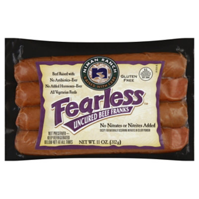 Niman Ranch Franks Beef Uncured Fearless - 11 Oz - Image 1