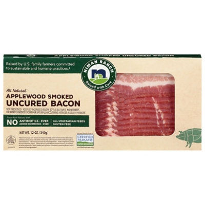 Niman Ranch Applewood Smoked No Nitrate Bacon - 12 Oz - Image 1