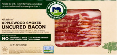 Niman Ranch Bacon Applewood Smoked No Nitrate - 12 Oz