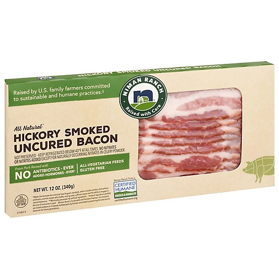 Niman Ranch Bacon Hickory Smoked No Nitrate - 12 Oz