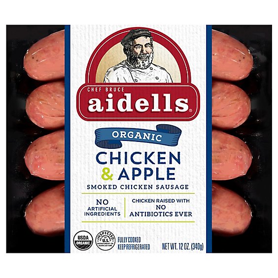 Aidells Sausage Chicken & Apple Organic - 12 Oz
