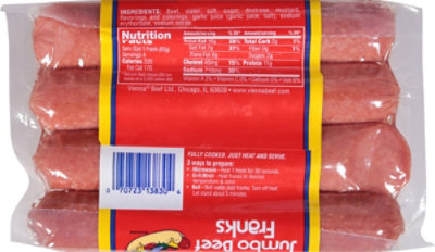 Vienna Beef Beef Franks Jumbo - 12 Oz - Image 6