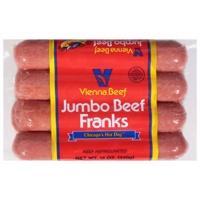 Vienna Beef Beef Franks Jumbo - 12 Oz