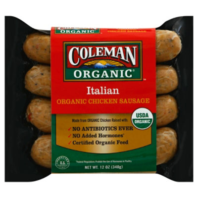 Coleman Organic Chicken Sausage Organic Italian - 12 Oz - Image 1