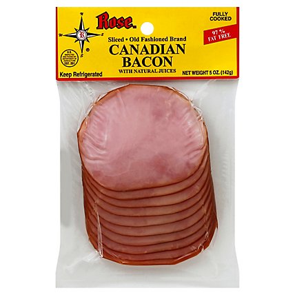 Rose Canadian Bacon Sliced - 5 Oz - Image 1