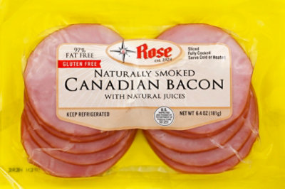 Rose Canadian Bacon Sliced Naturally Smoked - 6.4 Oz - Image 2