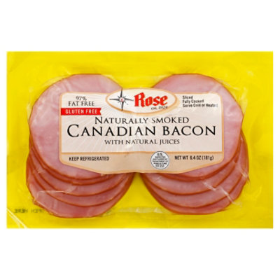 Rose Canadian Bacon Sliced Naturally Smoked - 6.4 Oz - Image 1