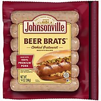 Johnsonville Brats Beer Bratwurst Fully Cooked 6 Links - 14 Oz - Image 1