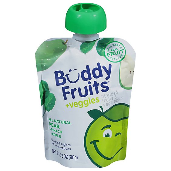 Buddy Fruits & Veggies Fruits & Vegetables Blended Apple Spinach & Pear - 3.2 Oz