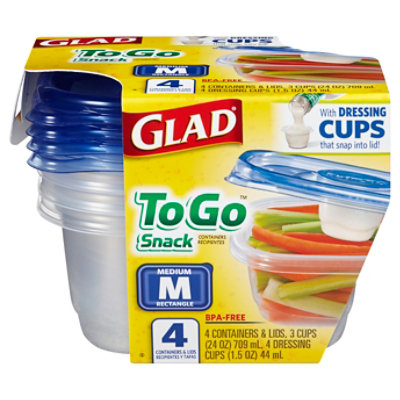 Glad Designer Series Containers & Lids, Medium Rectangle, 3 Cups