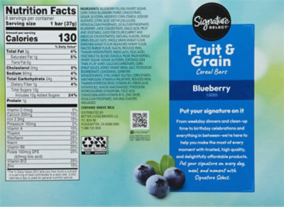 Signature SELECT Cereal Bars Fruit & Grain Blueberry - 8-1.3 Oz - Image 6