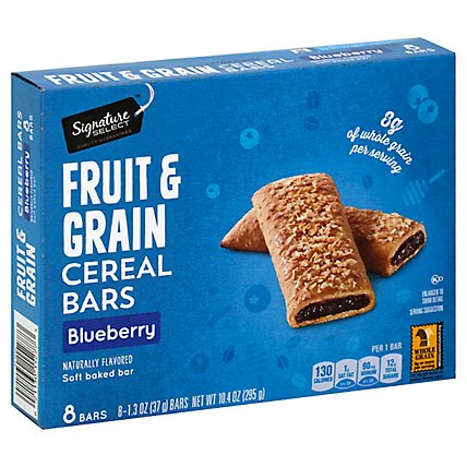 Signature SELECT Cereal Bars Fruit & Grain Blueberry - 8-1.3 Oz