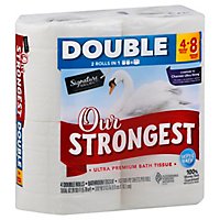 Signature Care Bathroom Tissue Ultra Premium Our Strongest Double Roll 2 Ply - 4 Count - Image 1