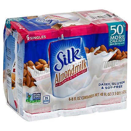Silk Almondmilk Unsweetened - 6-8 Fl. Oz. - Image 1