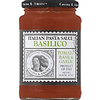 Cucina & Amore Pasta Sauce Italian Basilico Tomato Basil & Garlic Jar - 16.8 Oz - Image 2
