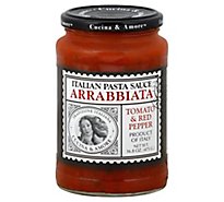 Cucina & Amore Pasta Sauce Italian Arrabbiata Tomato & Red Pepper Jar - 16.8 Oz