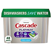 Cascade Platinum Fresh Scent Dishwasher Detergent Pods ActionPacs Tabs - 48 Count - Image 1