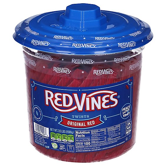 Red Vines Twists Bulk Candy Licorice Original Red Jar - 3.5 Lb