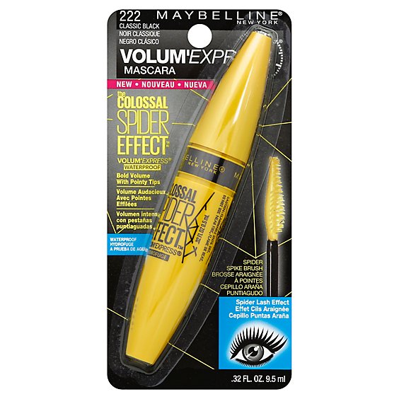 Maybelline The Colossal Spider Effect Mascara Waterproof Classic Black 222 - 0.32 Fl. Oz.