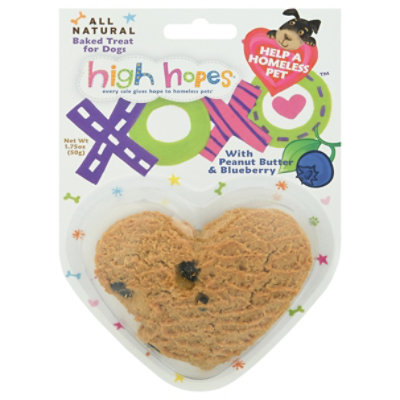 High Hopes Dog Treats All Natural Baked XOXO Peanut Butter & Blueberry Pack - 1.75 Oz - Image 3