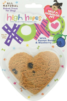 High Hopes Dog Treats All Natural Baked XOXO Peanut Butter & Blueberry Pack - 1.75 Oz - Image 2