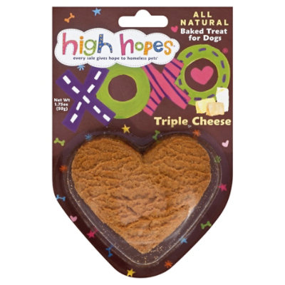 High Hopes XOXO Dog Treats Baked Triple Cheese - 1.75 Oz - Image 1