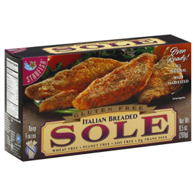 Starfish Italian Breaded Gluten Free Sole - 9.5 Oz