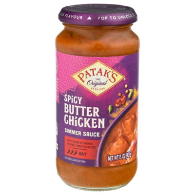 Pataks Simmer Sauce For Spicy Butter Chicken Original Hot - 15 Oz - Image 3