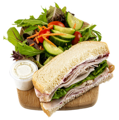 Pepper Turkey Sandwich Half With Salad - Each - Image 1