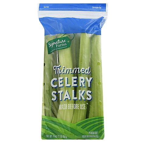 Signature Farms Trimmed Celery Stalks Washed Prepacked - 16 Oz