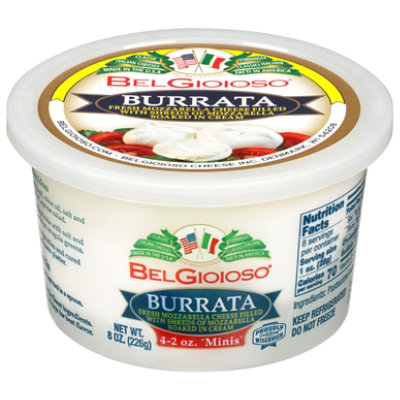 BelGioioso Fresh Mozzarella Cheese Burrata Cup 4-2oz Mini Balls - 8 Oz - Image 3